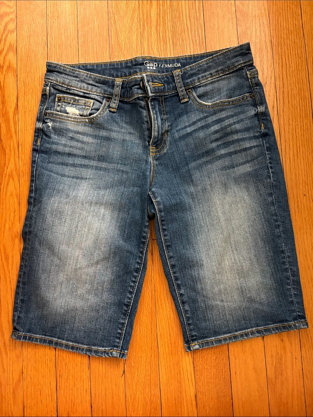 GAP Blue Washed Denim Bermuda Shorts
